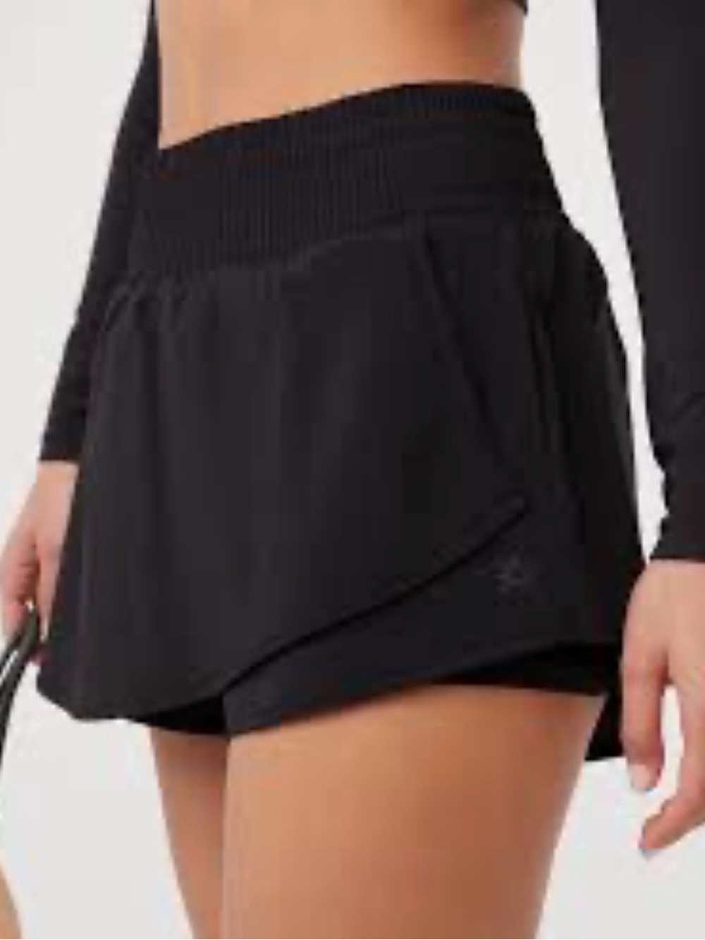 aerie offline High rise Hot stuff Black Active Skort with Built-In Shorts